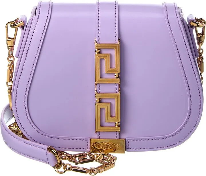 Versace Greca Goddess Small Leather Shoulder Bag