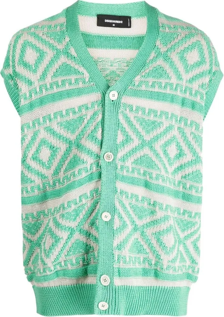 Sleeveless Cotton-Linen Cardigan