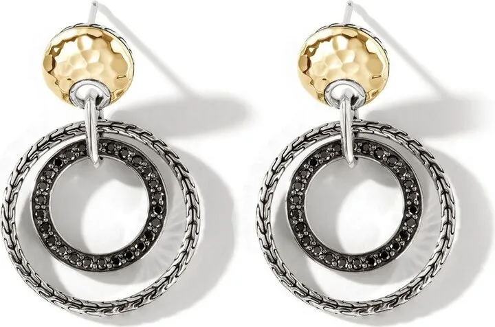 18kt yellow gold and silver Palu sapphire pavé earrings