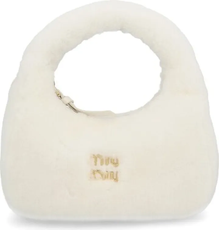 Miu Miu Logo Plaque Fluffy Handbag