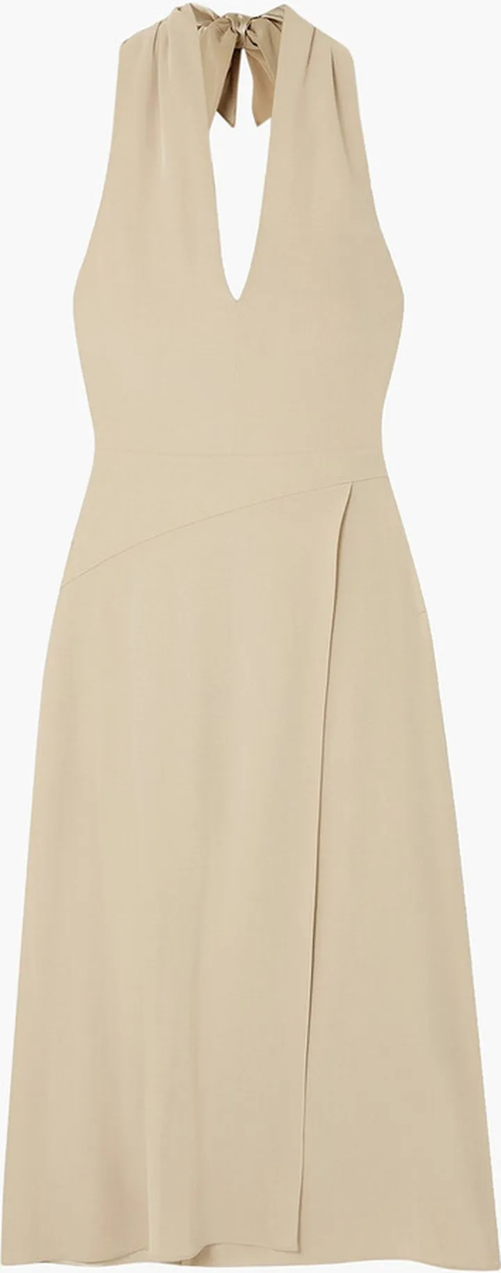Cutout crepe halterneck midi dress