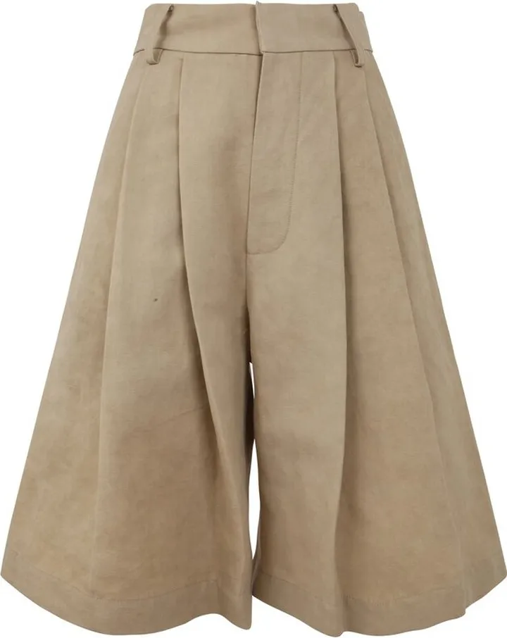 Uma Wang Pleat Detailed Knee-Length Shorts