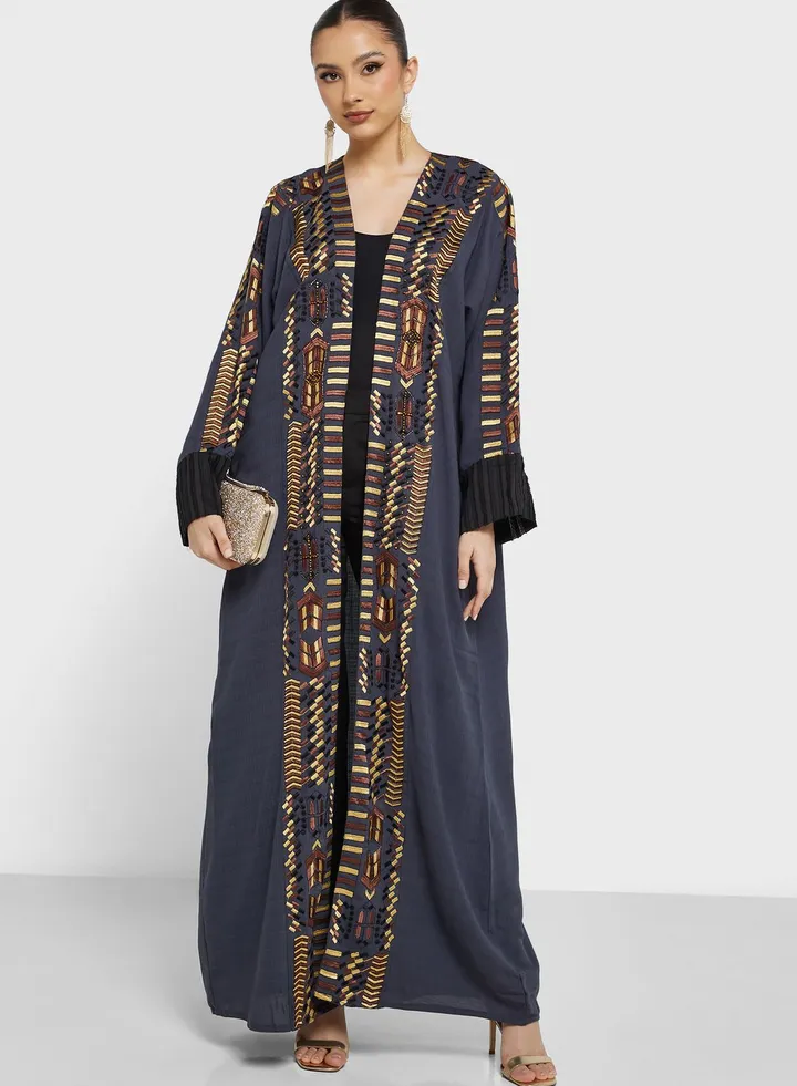 Embroidered Wide Sleeve Abaya