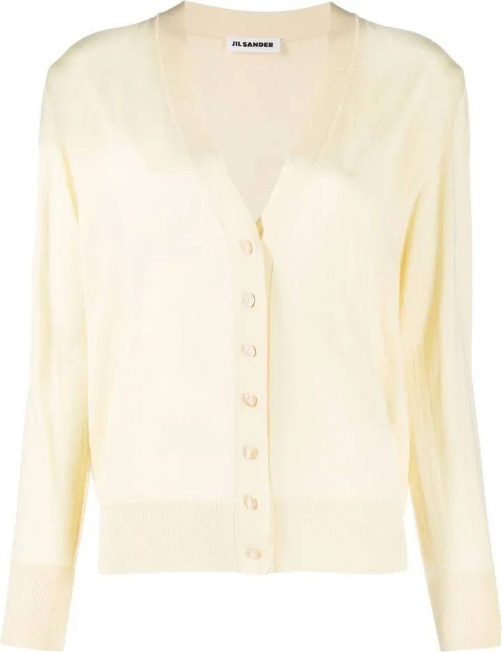fine-knit V-neck cardigan
