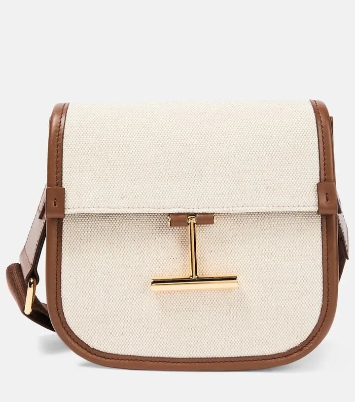 Tara Mini leather-trimmed crossbody bag