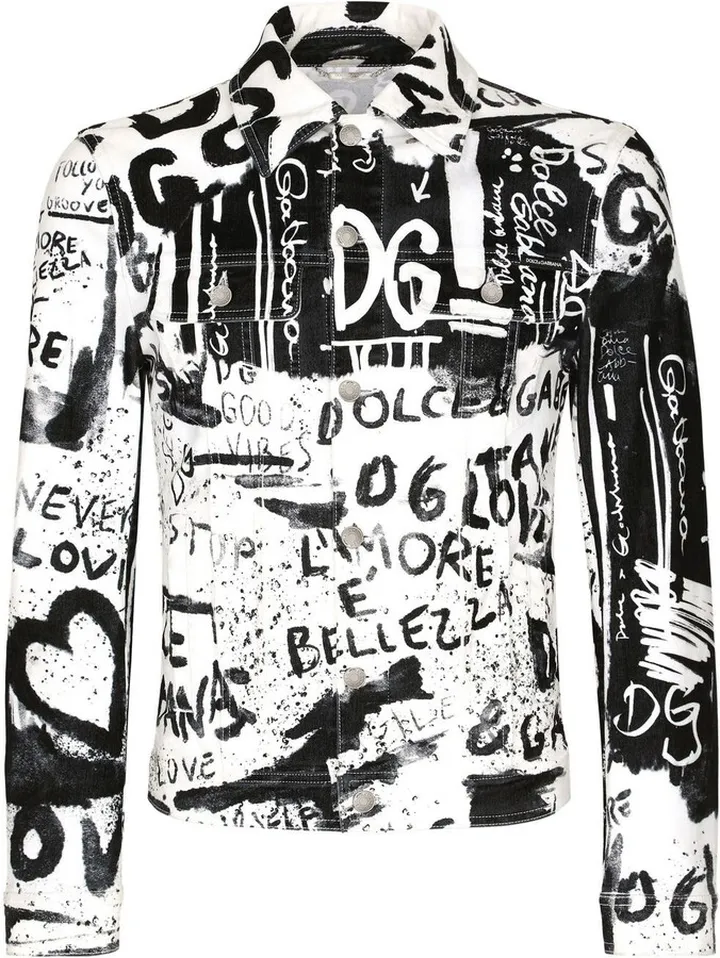 All-Over Logo-Print Denim Jacket