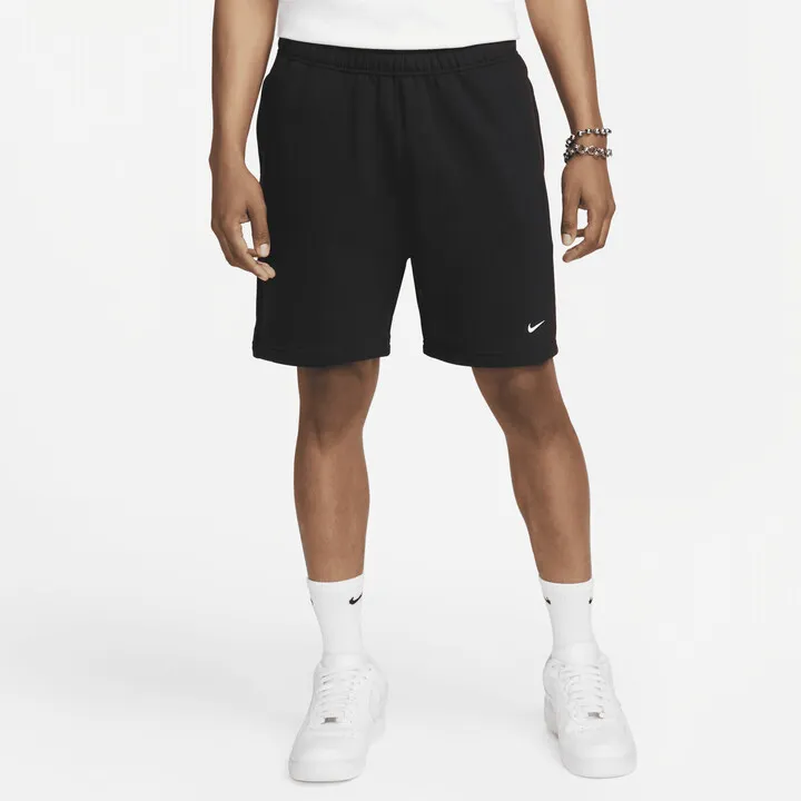 Nike Men's Solo Swoosh French Terry Shorts in Black