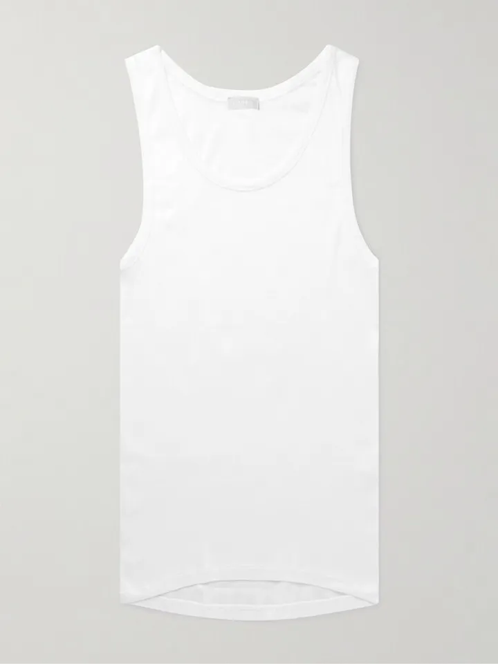 Slim-Fit Mercerised Cotton Tank Top