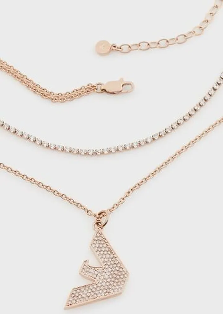 Rose Gold-Tone Stainless Steel Pendant Necklace