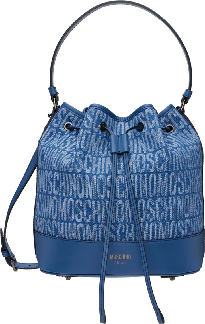 Moschino Blue Denim Jacquard Bag