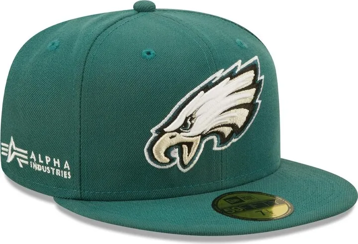 Men's New Era X Alpha Industries Midnight Green Philadelphia Eagles Alpha 59Fifty Fitted Hat