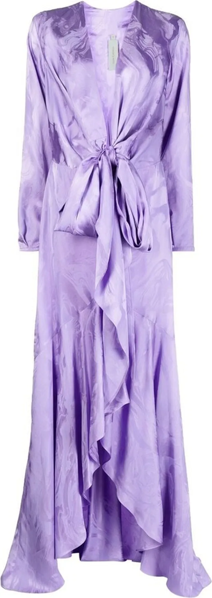 Marbled-Pattern Flared Dress