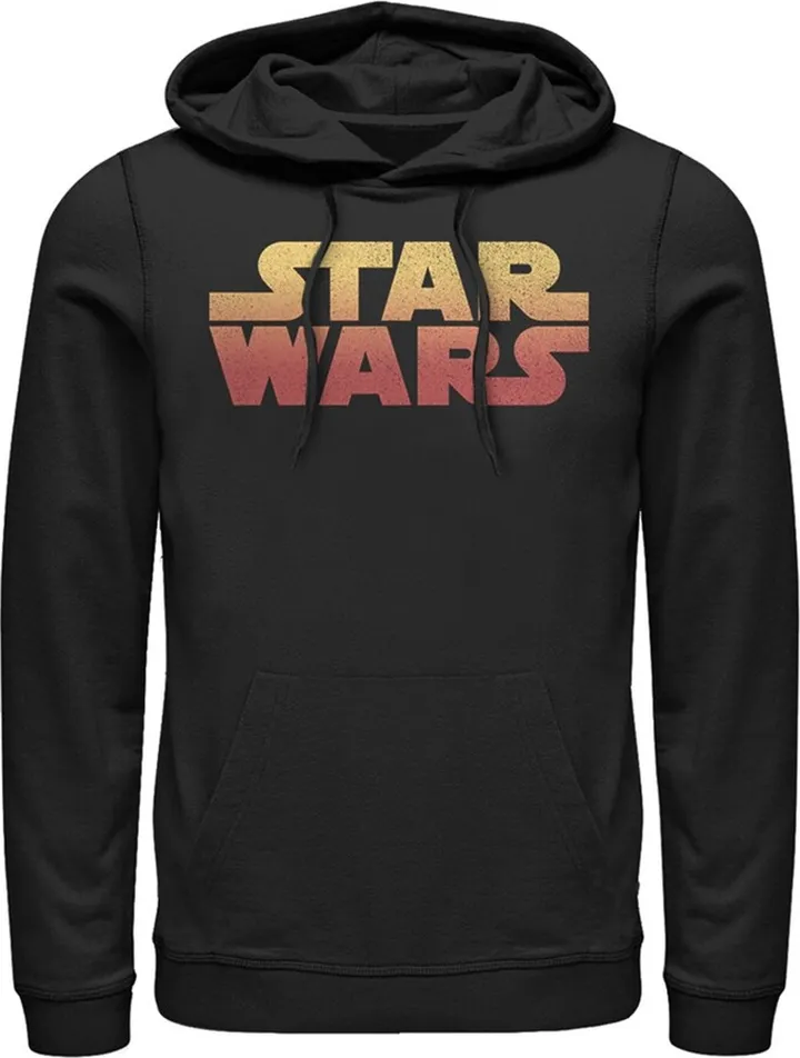Men's Star Wars Sunset Colors Logo Pull Over Hoodie - Black - Medium