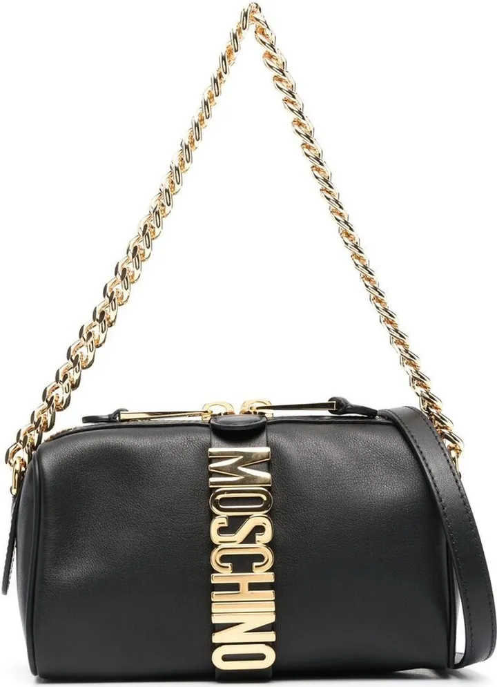 Logo-Lettering Leather Tote Bag