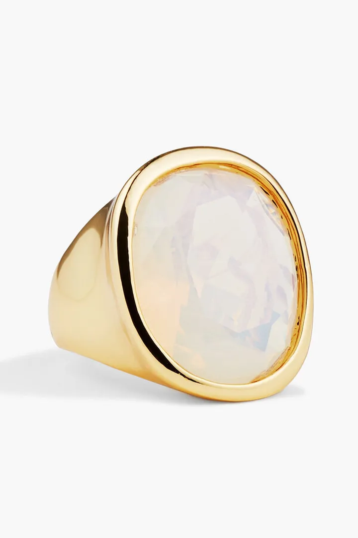 Gold-tone stone ring