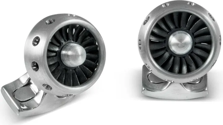 Deakin & Francis - Deakin & Francis Jet Turbine Engine Cufflinks Brushed Aluminium