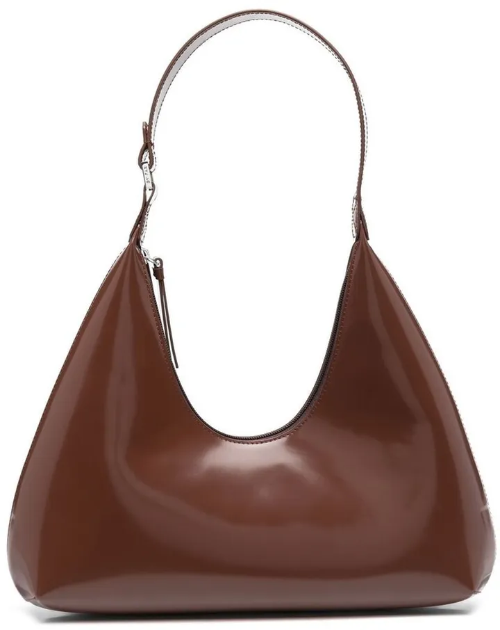 Amber patent leather shoulder bag