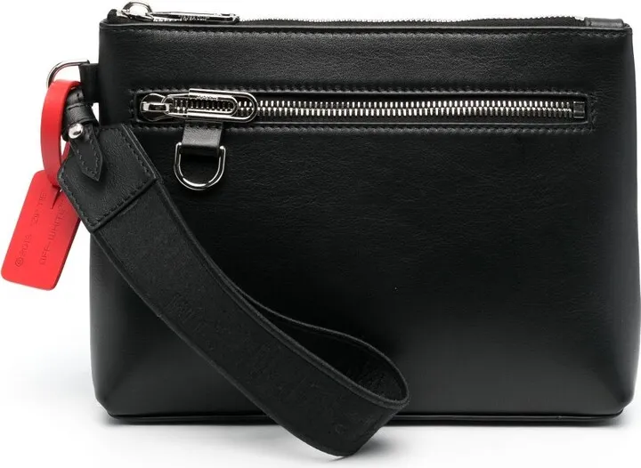 Paperclip-detail clutch bag