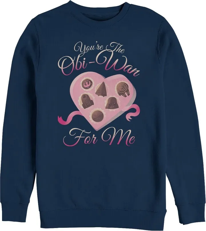 Men's Star Wars Valentine You're the Obiwan For Me Sweatshirt - Navy Blue - Large