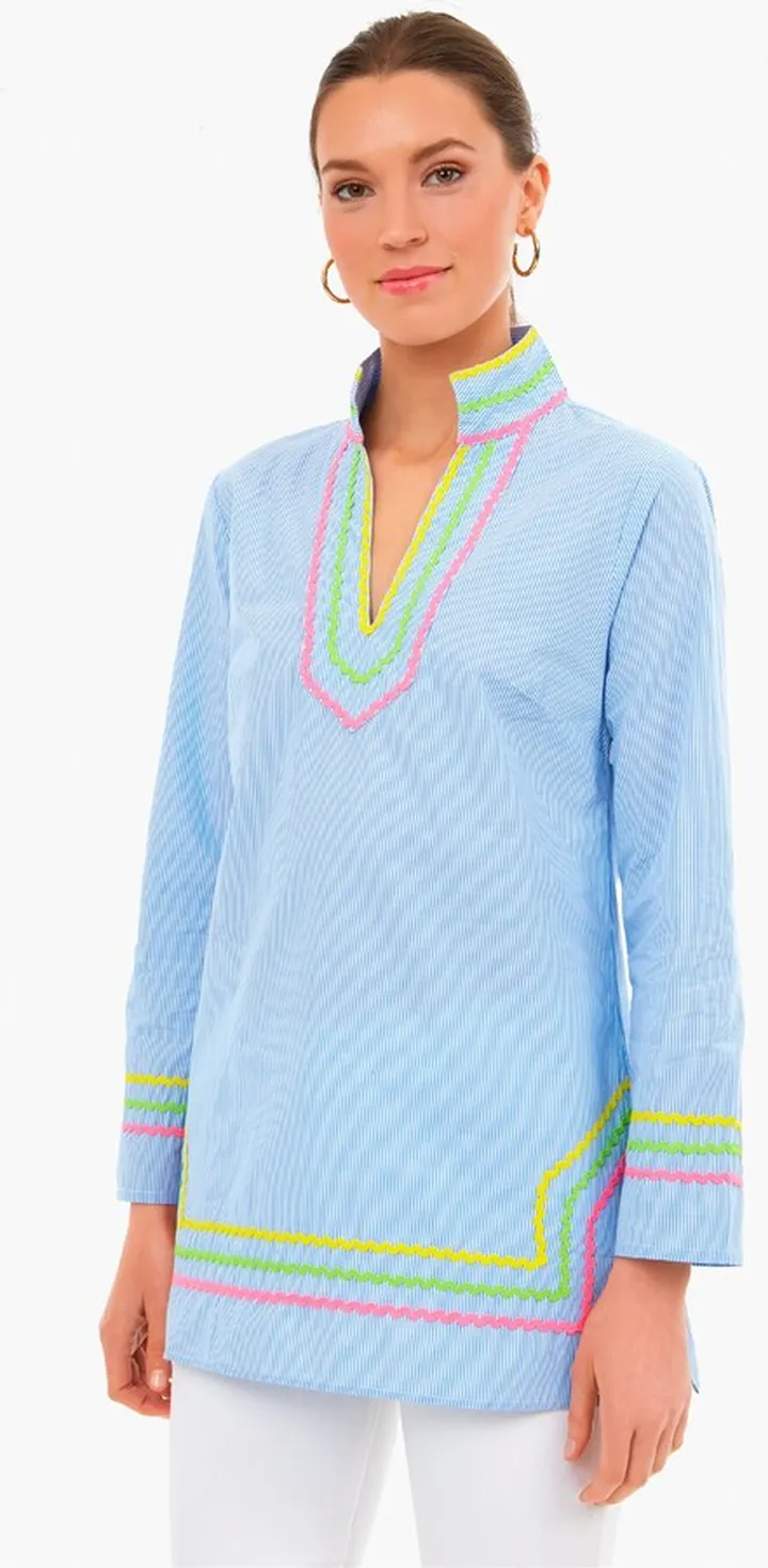 Marina White Stripe Tunic Top
