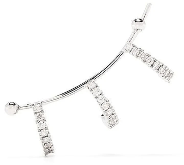 18kt White Gold Diamond 1987 Cuff Earring