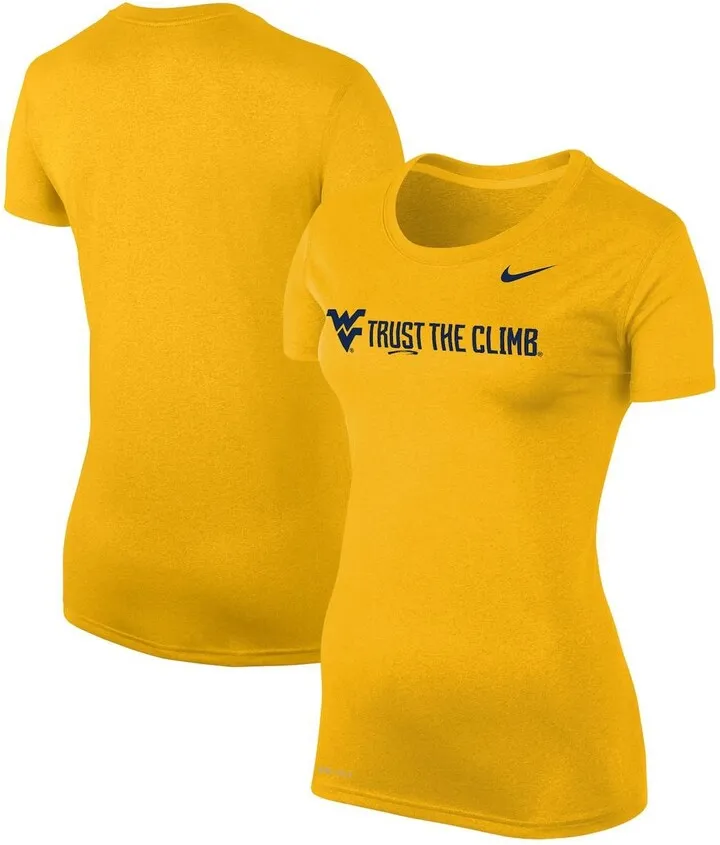 Women's Nike Gold West Virginia Mountaineers Trust the Climb Legend T-shirt