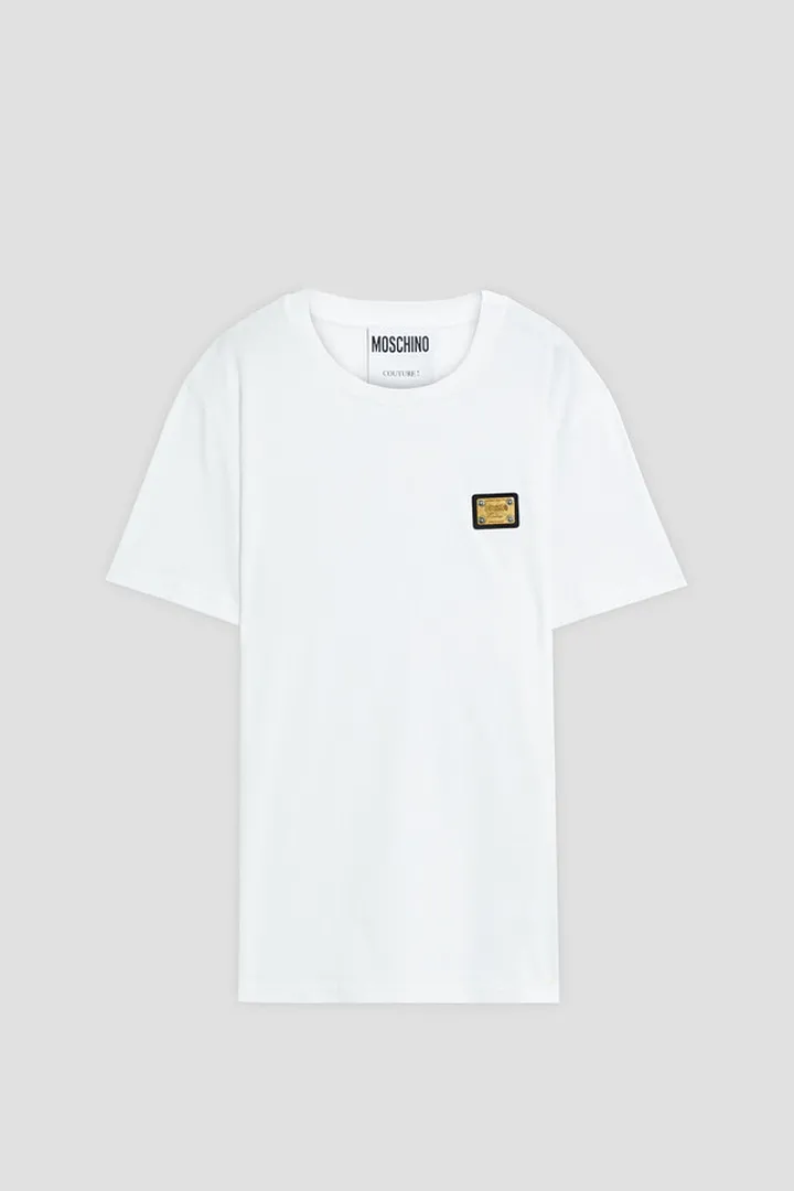 Appliquéd cotton-jersey T-shirt