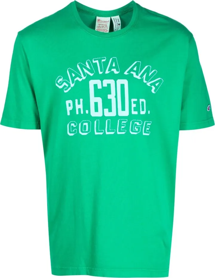 logo-patch graphic-print cotton T-shirt