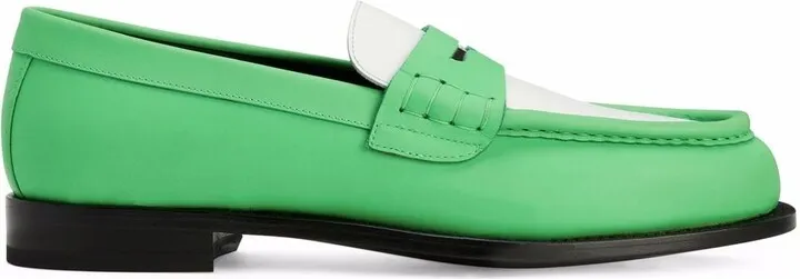 Euro two-tone leather loafers
