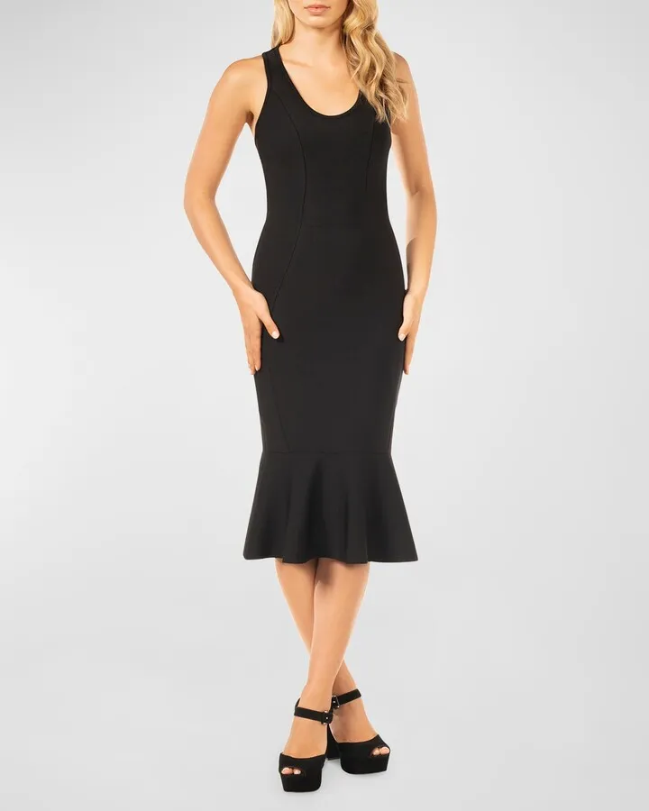Taina Racerback Flounce Midi Dress