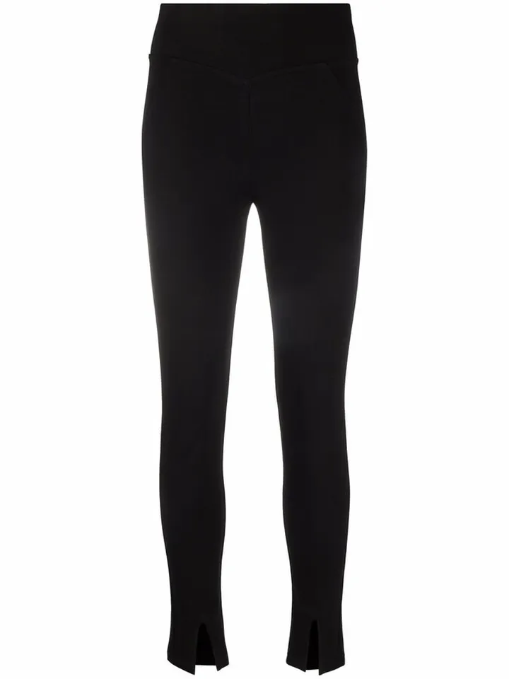Slit-Detail High-Waisted Trousers