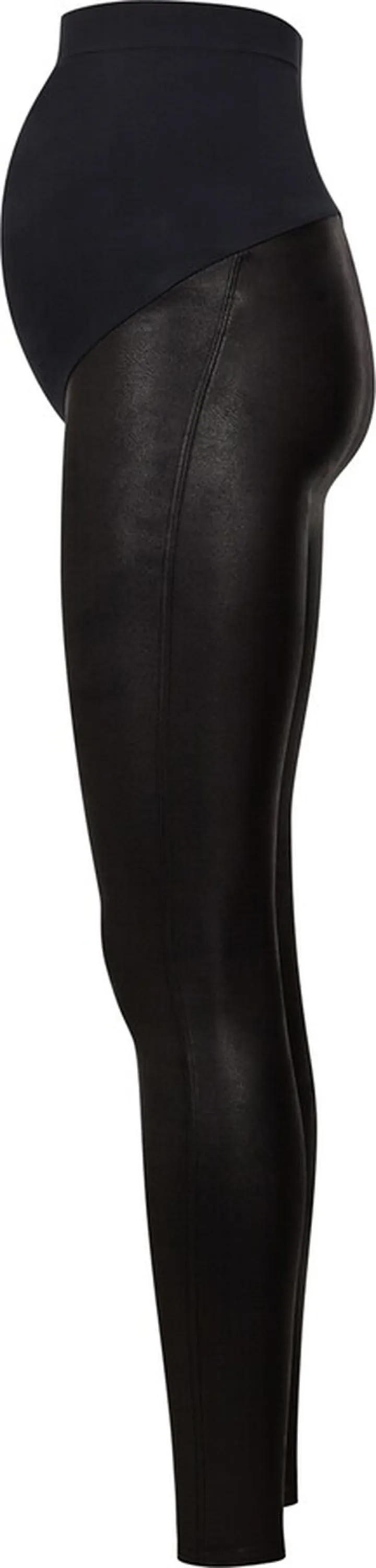 Spanx Mama Black Faux Leather Maternity Leggings