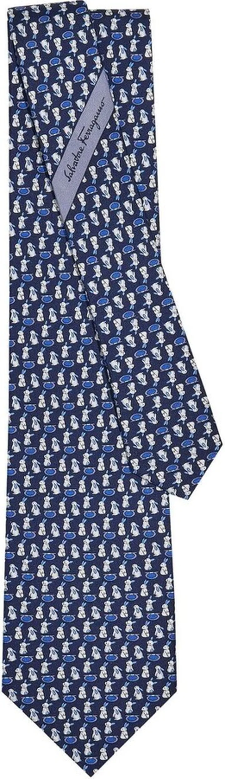 Rabbits-print silk tie
