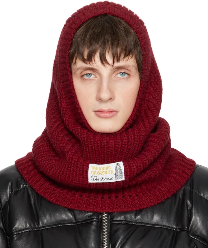 TAKAHIROMIYASHITA TheSoloist. Red Aran Pattern Balaclava