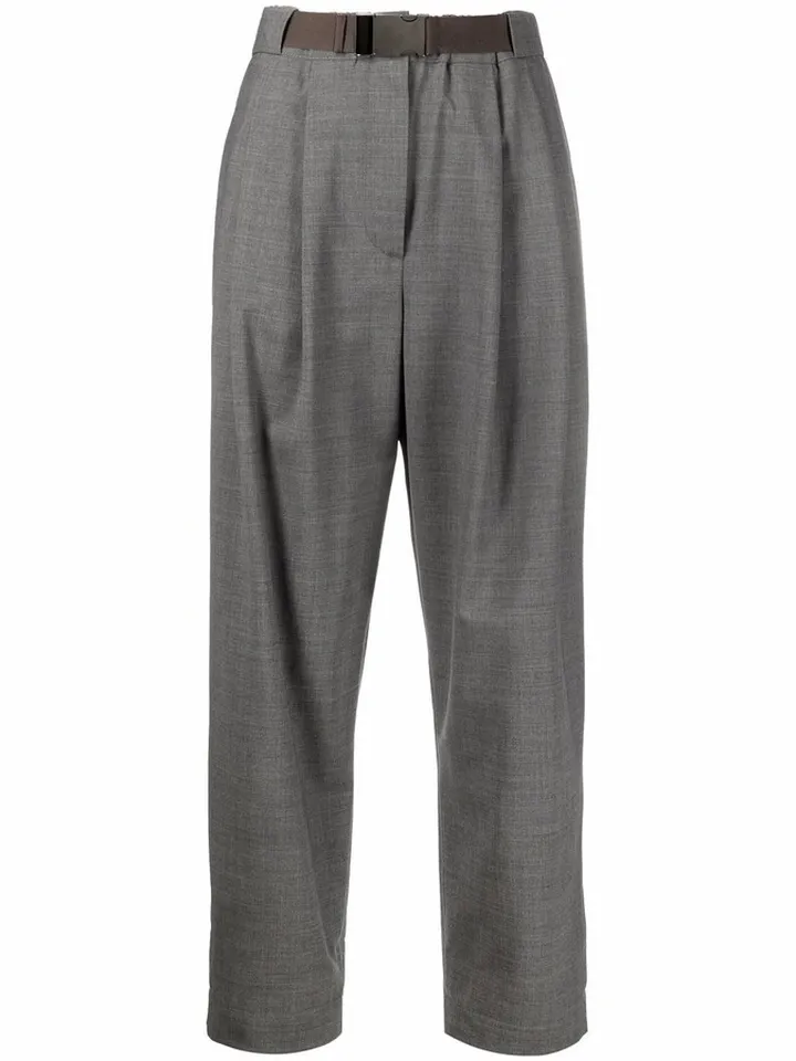 Cropped Straight-Leg Trousers