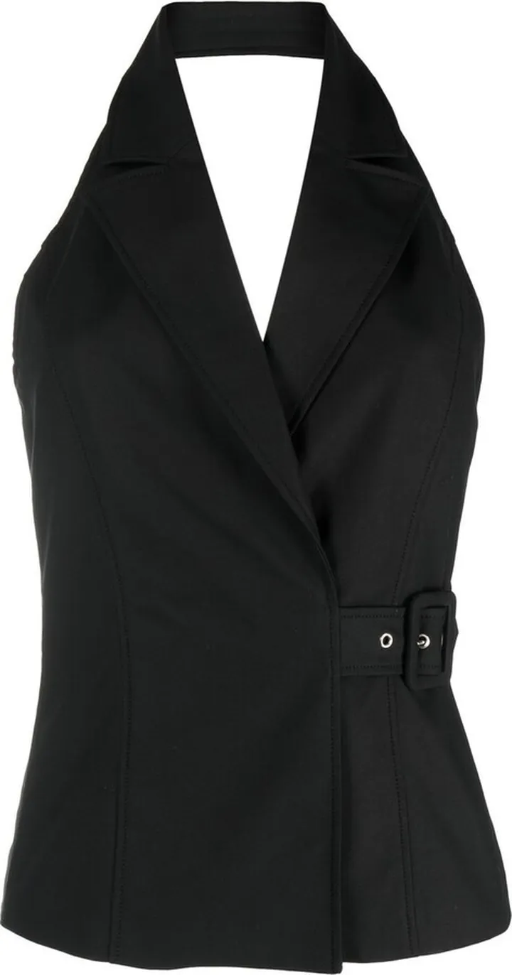 Buckle-Detail Halterneck Top