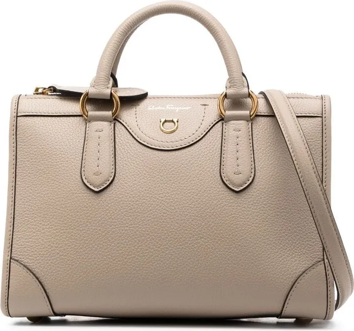 Travel leather tote bag