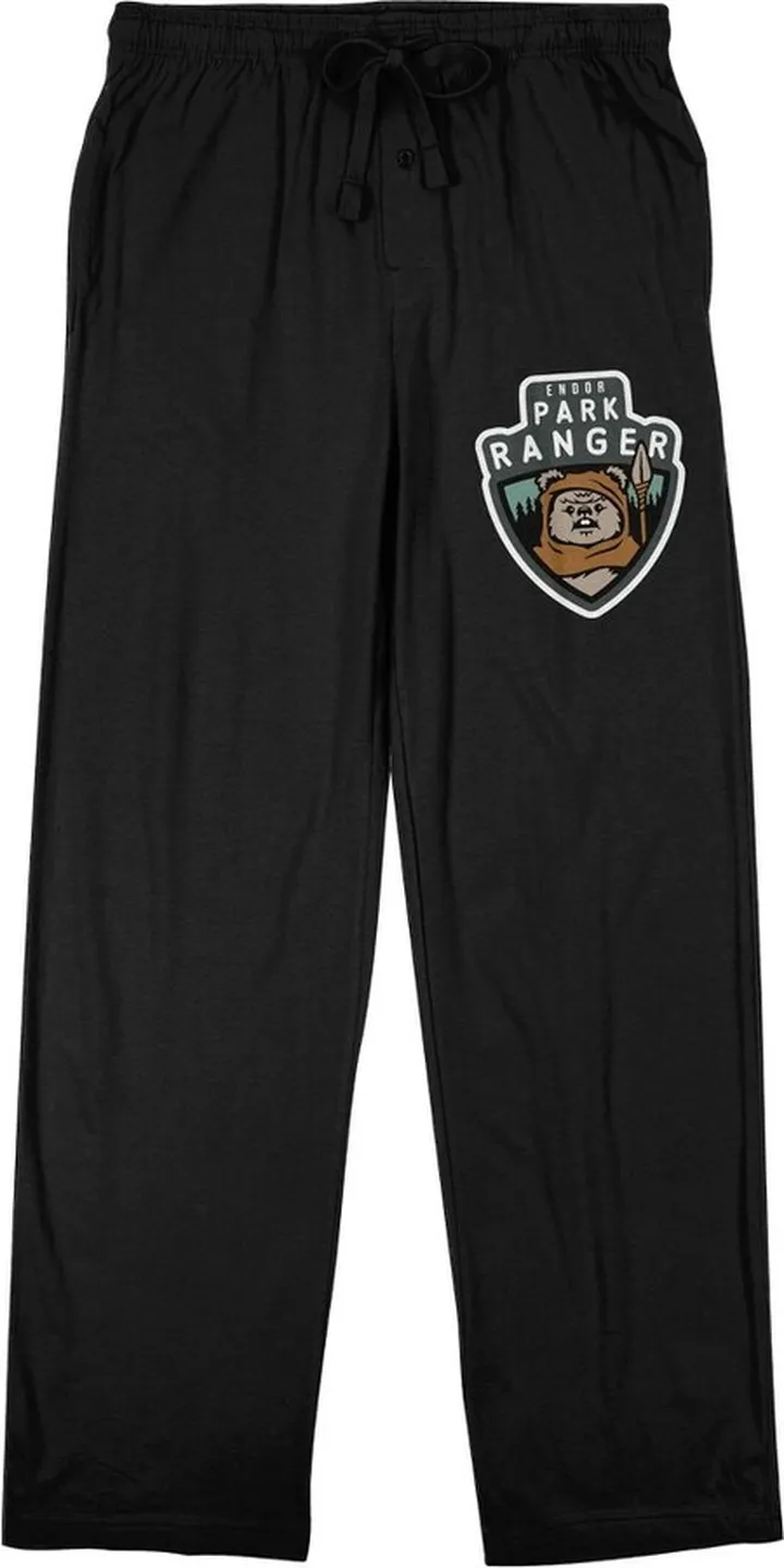 Star Wars Return Of The Jedi Endor Park Ranger Men’s Black Sleep Pajama Pants-Small