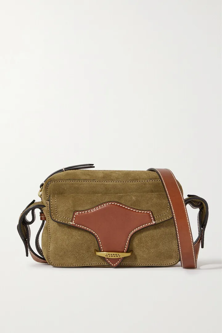 Isabel Marant - Wasy Leather-trimmed Suede Shoulder Bag - Green