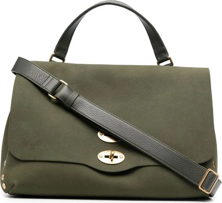 Twist-Lock Calf Leather Tote Bag
