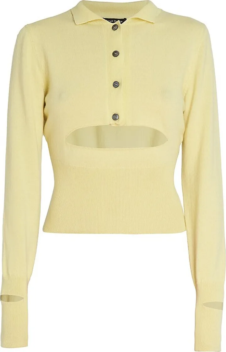 Cut-Out Cashmere Polo