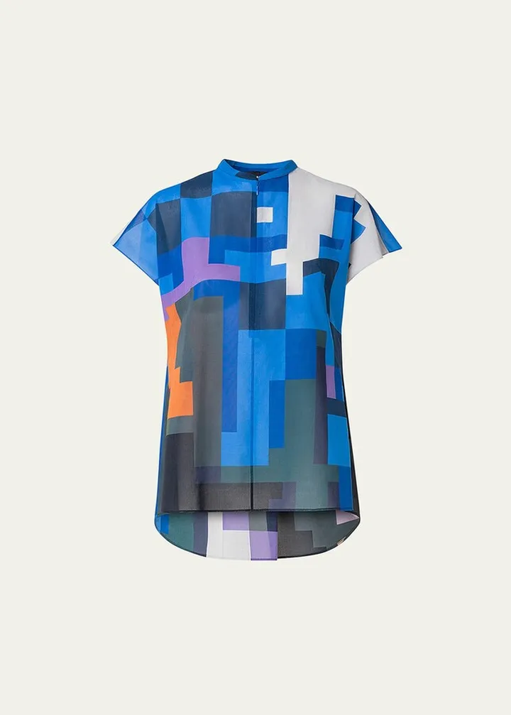 Blue Flowers At Home Printed Tunic