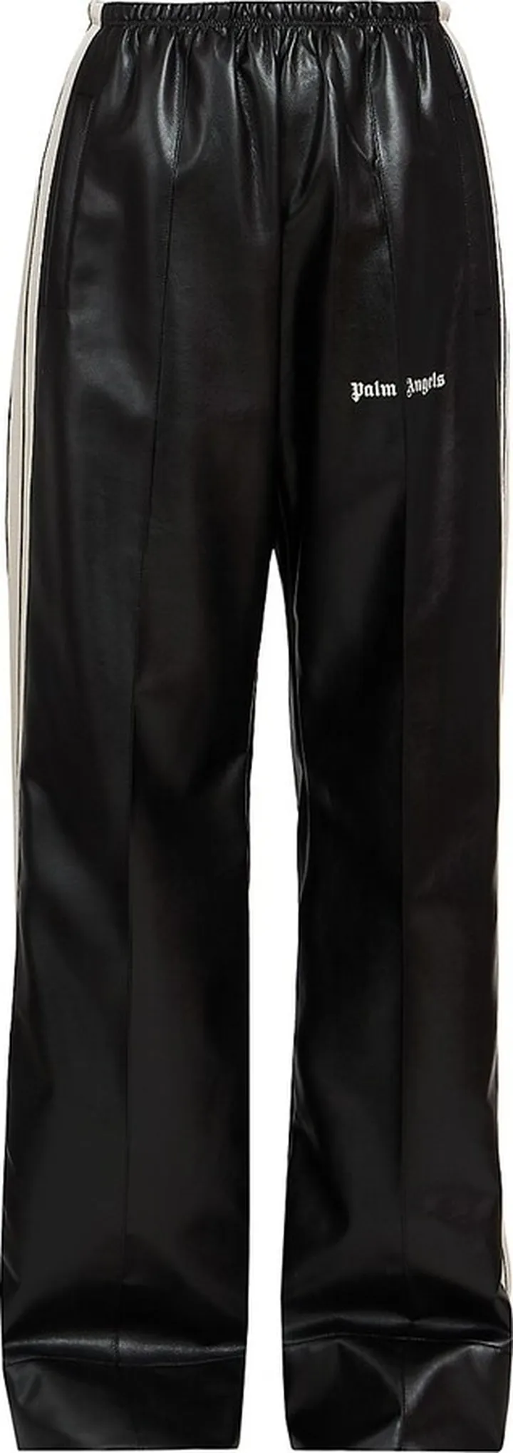 Faux-Leather Loose Trackpants
