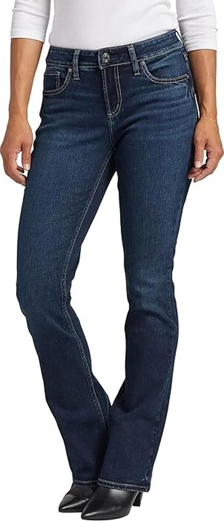 Silver Jeans Co. Elyse Mid-Rise Slim Bootcut Jeans L03601EDB459 (Indigo) Women's Jeans