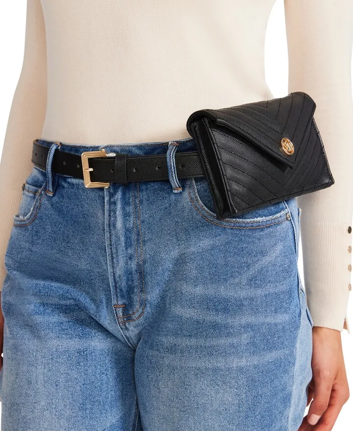 Steve Madden Women's Quilted Chevron Belt Bag