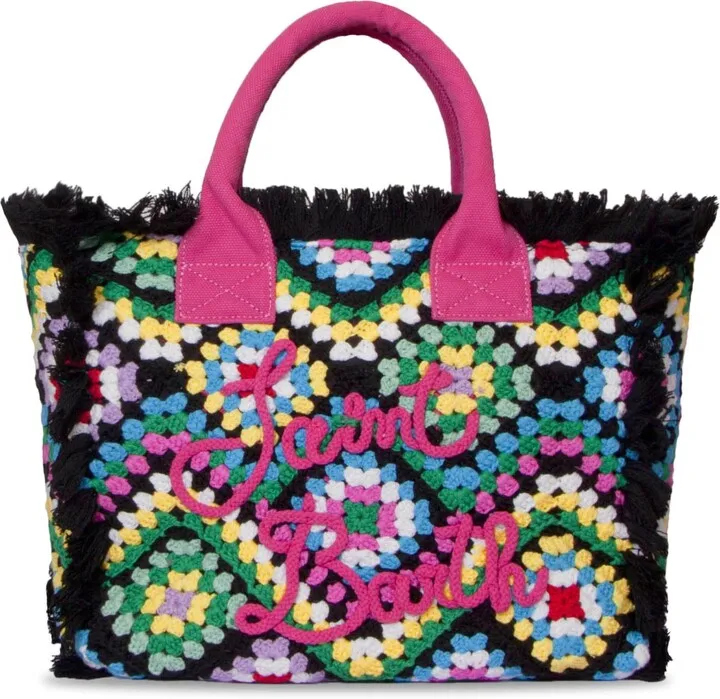 Crochet Shoulder Bag With Multicolor Pattern