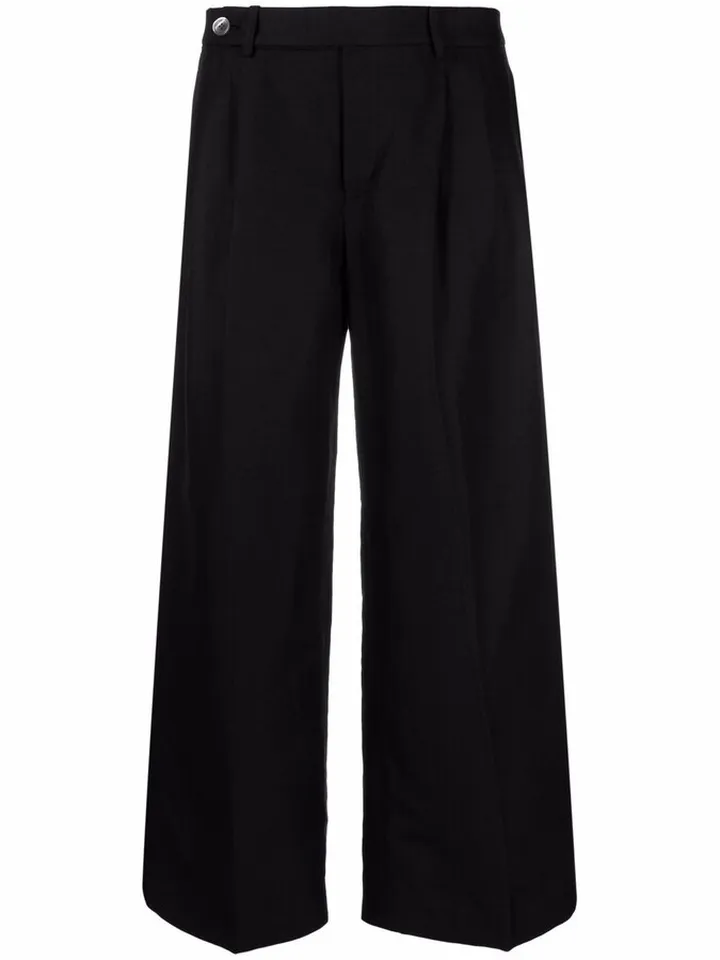 Pleated Straight-Leg Trousers