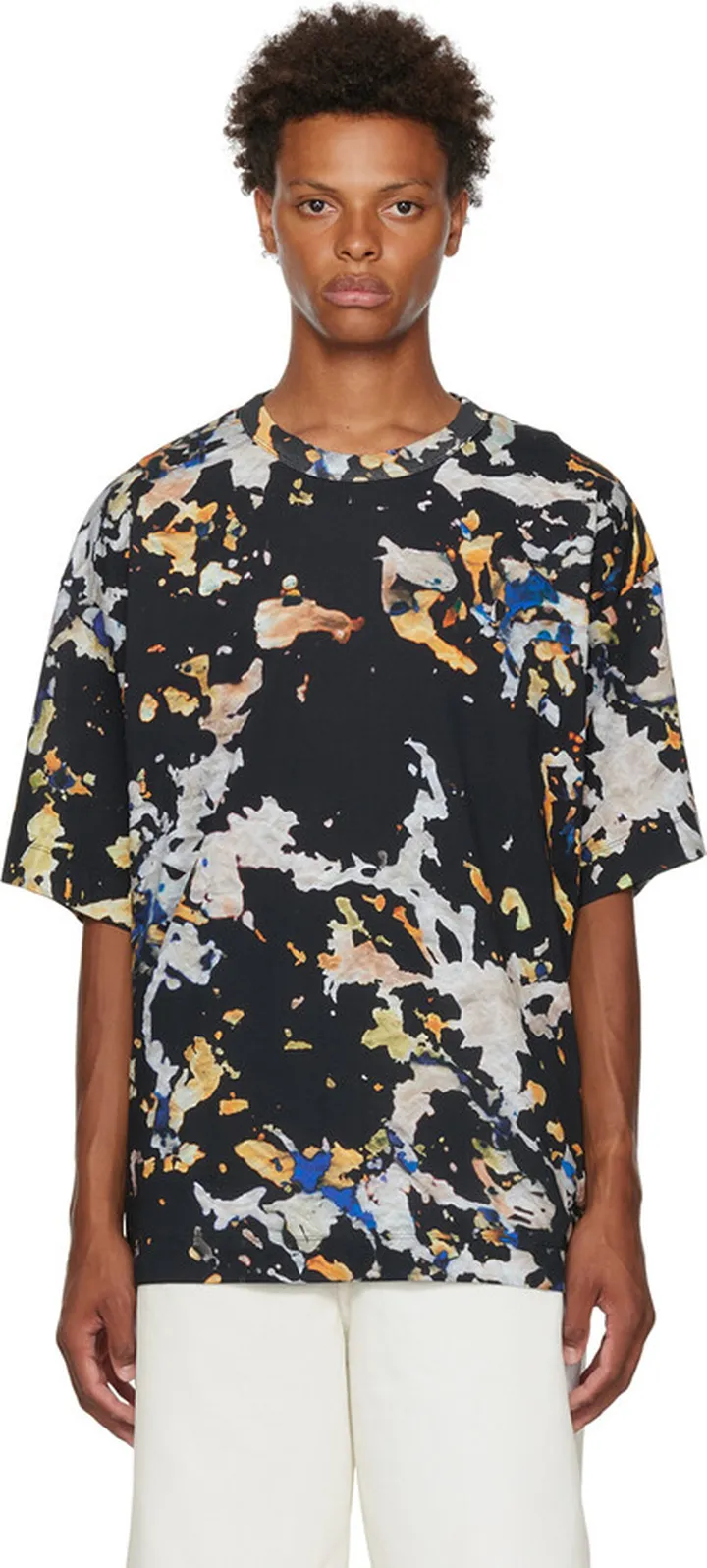 Dries Van Noten Black Ink Splat T-Shirt
