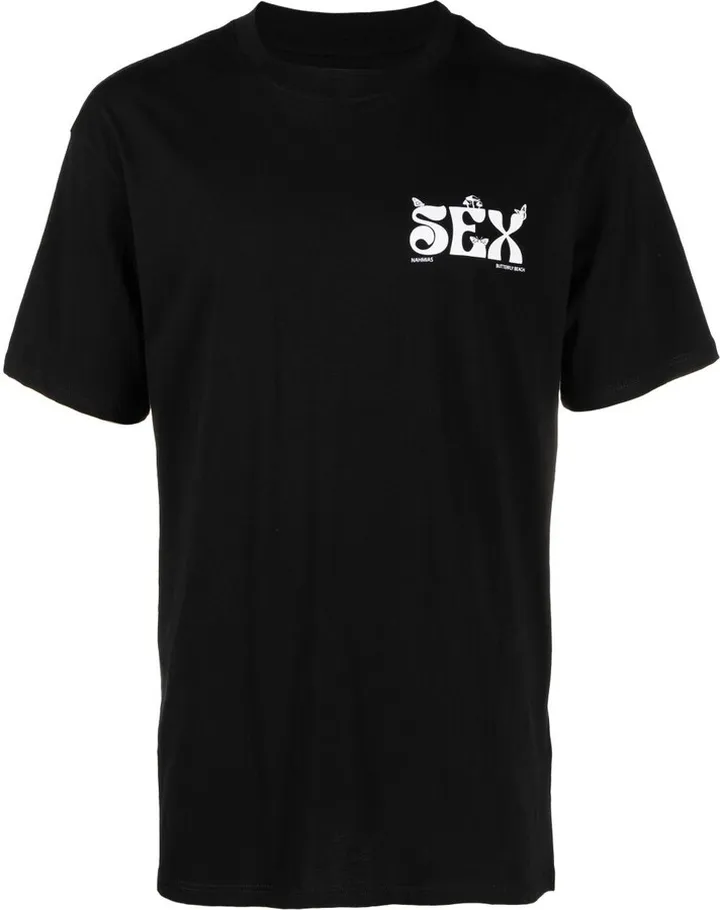Black Slogan Print T-Shirt