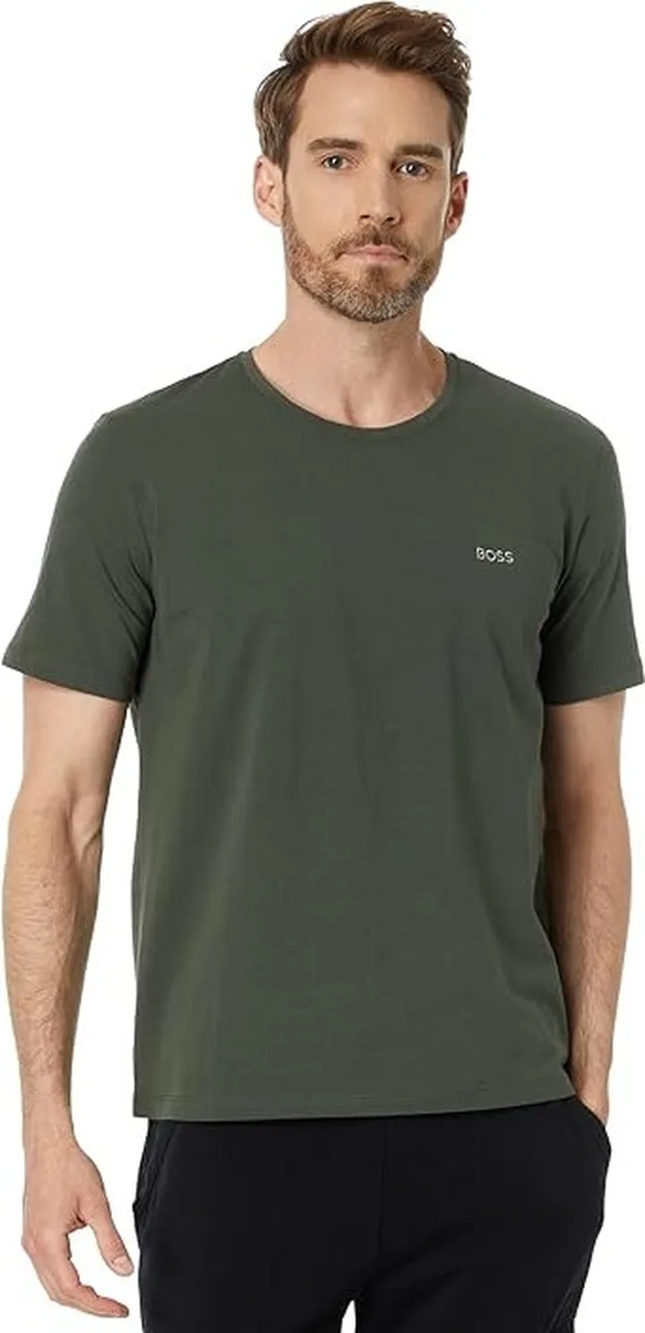 BOSS Mix Match Round Neck Tee (Dark Green) Men's Clothing
